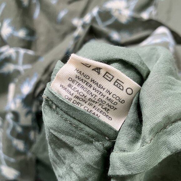 Mirth Midi Dress Womens S Vienna High Neck Fig Leaf Sage Green Cream Floral - Picture 6 of 12